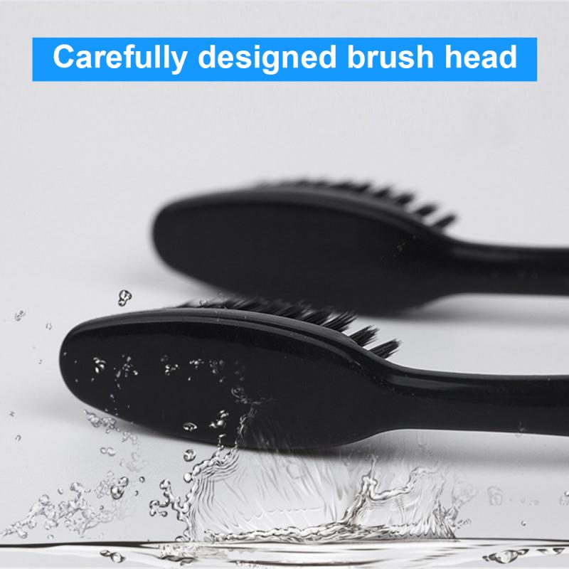 10 stk/sæt bambus tandbørste sort dobbelt ultra blødt hår tandbørster nano-antibakterielle tandbørster tslm 1