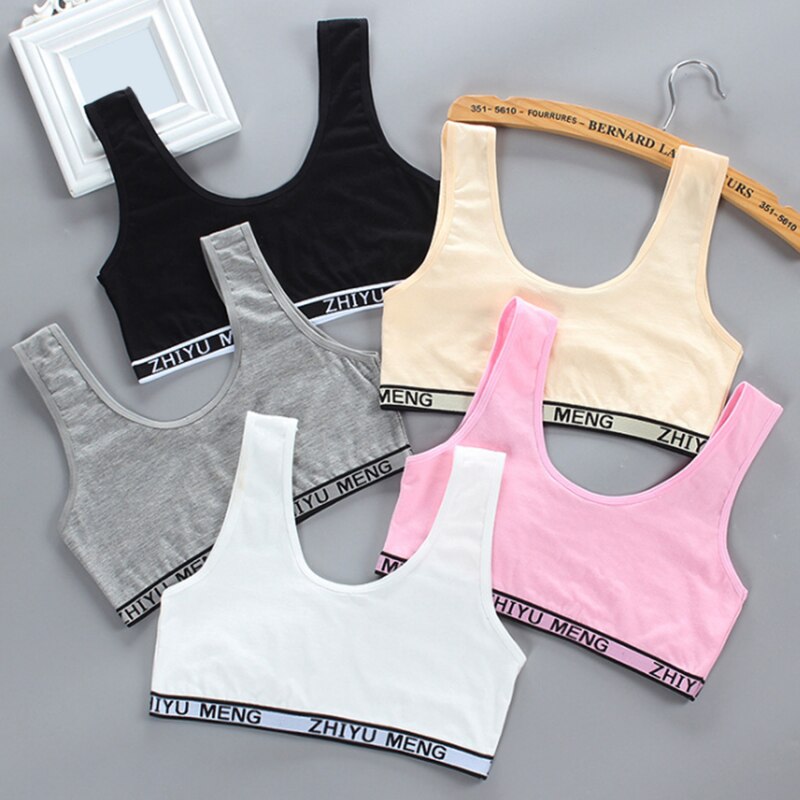 Sujetador de entrenamiento para chica adolescente de 8 a 18 años, chaleco inalámbrico para adolescentes, camisetas sin mangas para niños, chaleco con letras estampadas, sujetadores de para niña