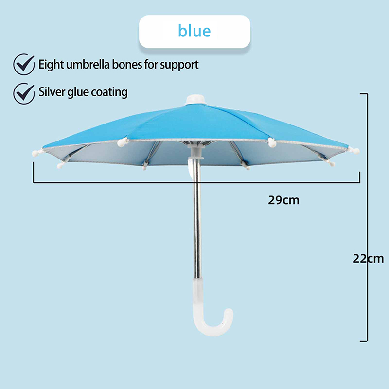 Universal Portable Mini Phone Umbrella Stand Outdoor Riding Waterproof Sunshade Mobile Phones Umbrella Bracket Holder: PURPLE