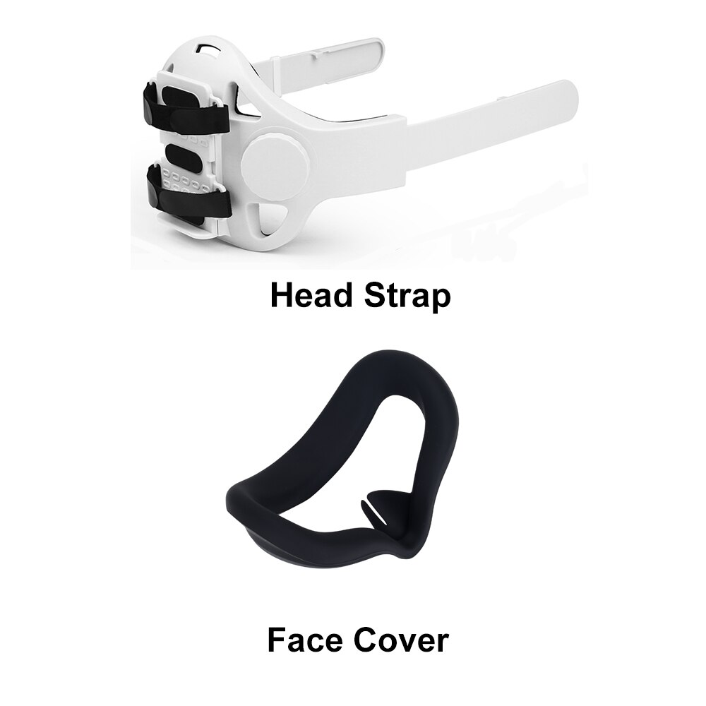 Adjustable Oculus Quest 2 Halo Head Strap Elite Head Strap For Oculus Quest 2 VR Accessories Quest 2 Strap Quest 2 Accessories: Black Set E