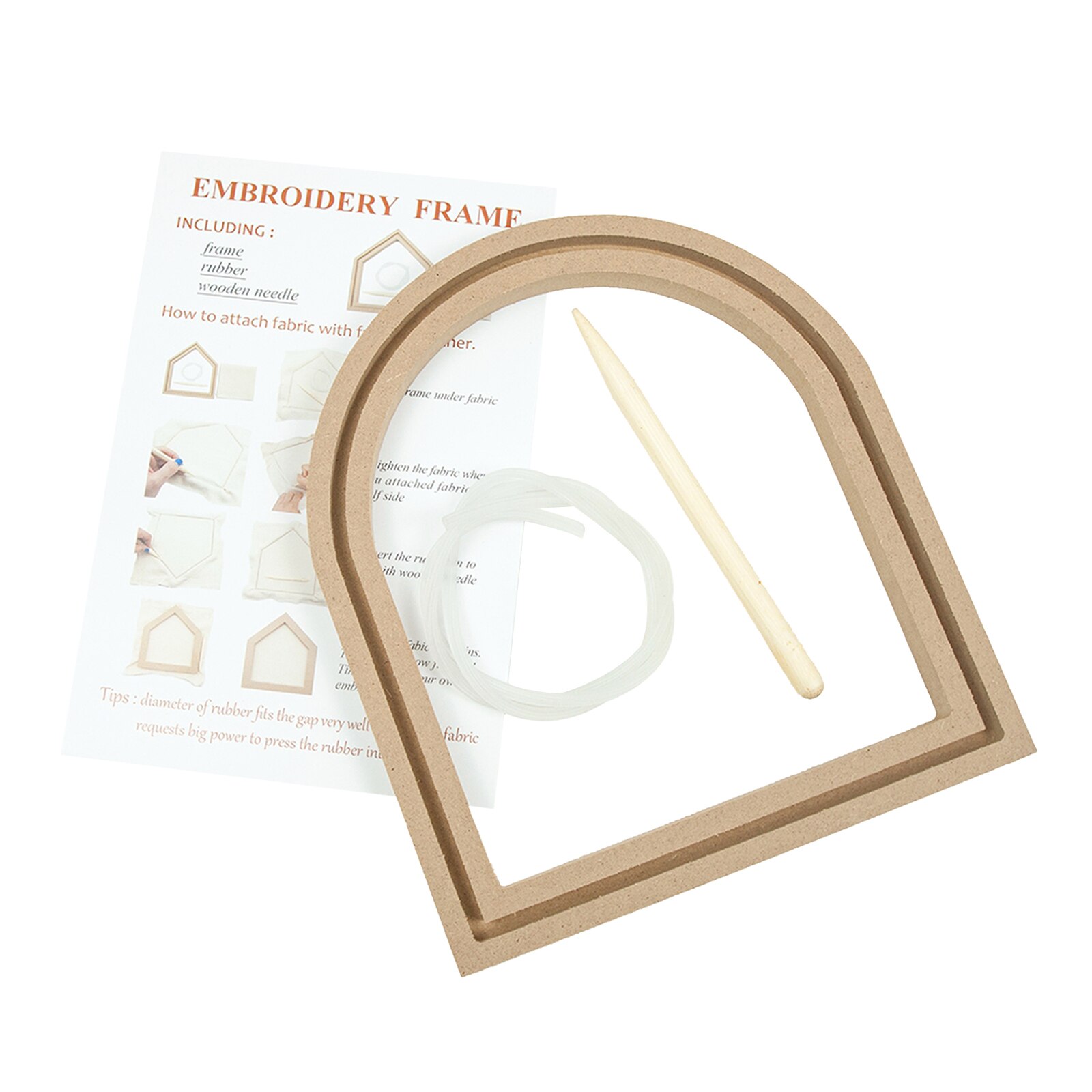 Embroidery Wood Frame Circle Hoop Cross Stitch Craft Rack Handmade Sewing Kit: arch window shape