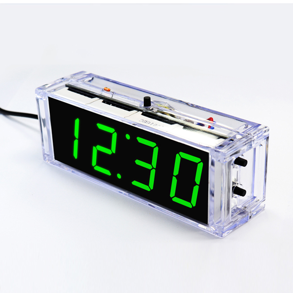 DIY Clock Electronic Kit Voice Time Telling Digital Tube LED Clock Date Temperature Display DS1302 STC15W408AS Soldering Project