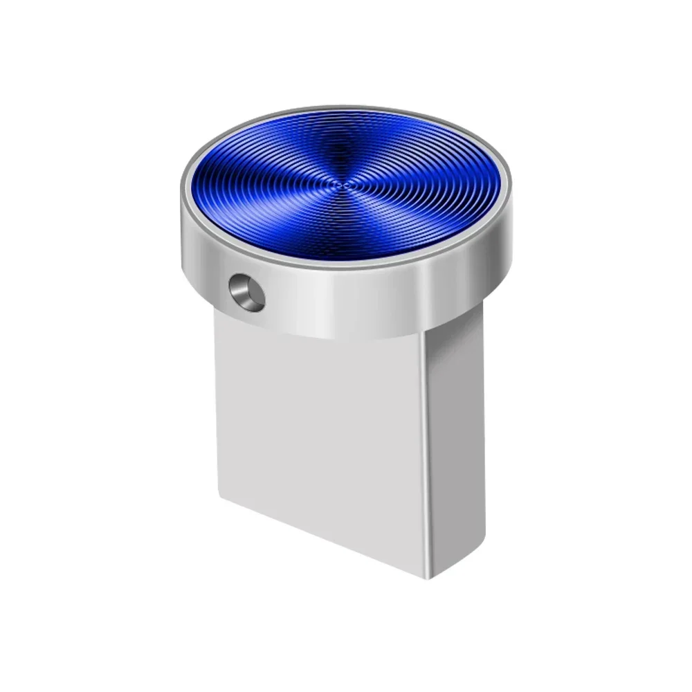 Mini Metal USB Flash Drive 128GB High Speed Memory Stick 64GB Blue Waterproof Pen Drive 32GB Circular Button USB Stick 16GB 8GB: Blue / 64 GB