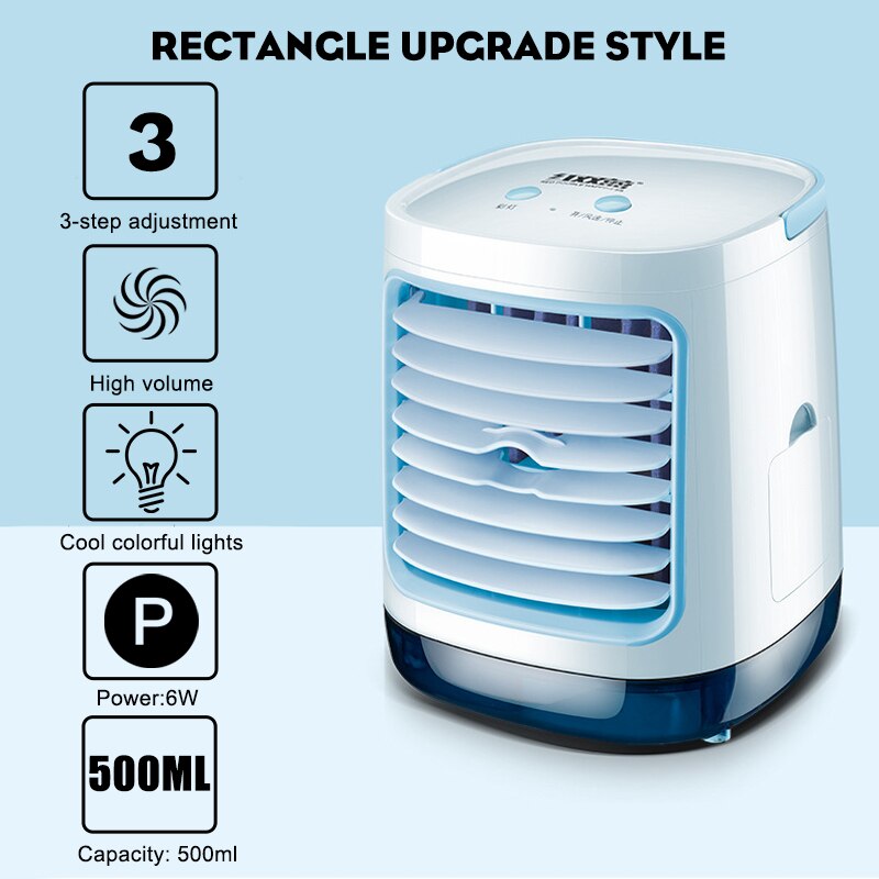 Draagbare Mini Airco Ventilator Kleur Led Airconditioning Luchtbevochtiger Purifier Usb Desktop Luchtkoeler Ventilator Met Water Tanks Thuis: TYPE 2