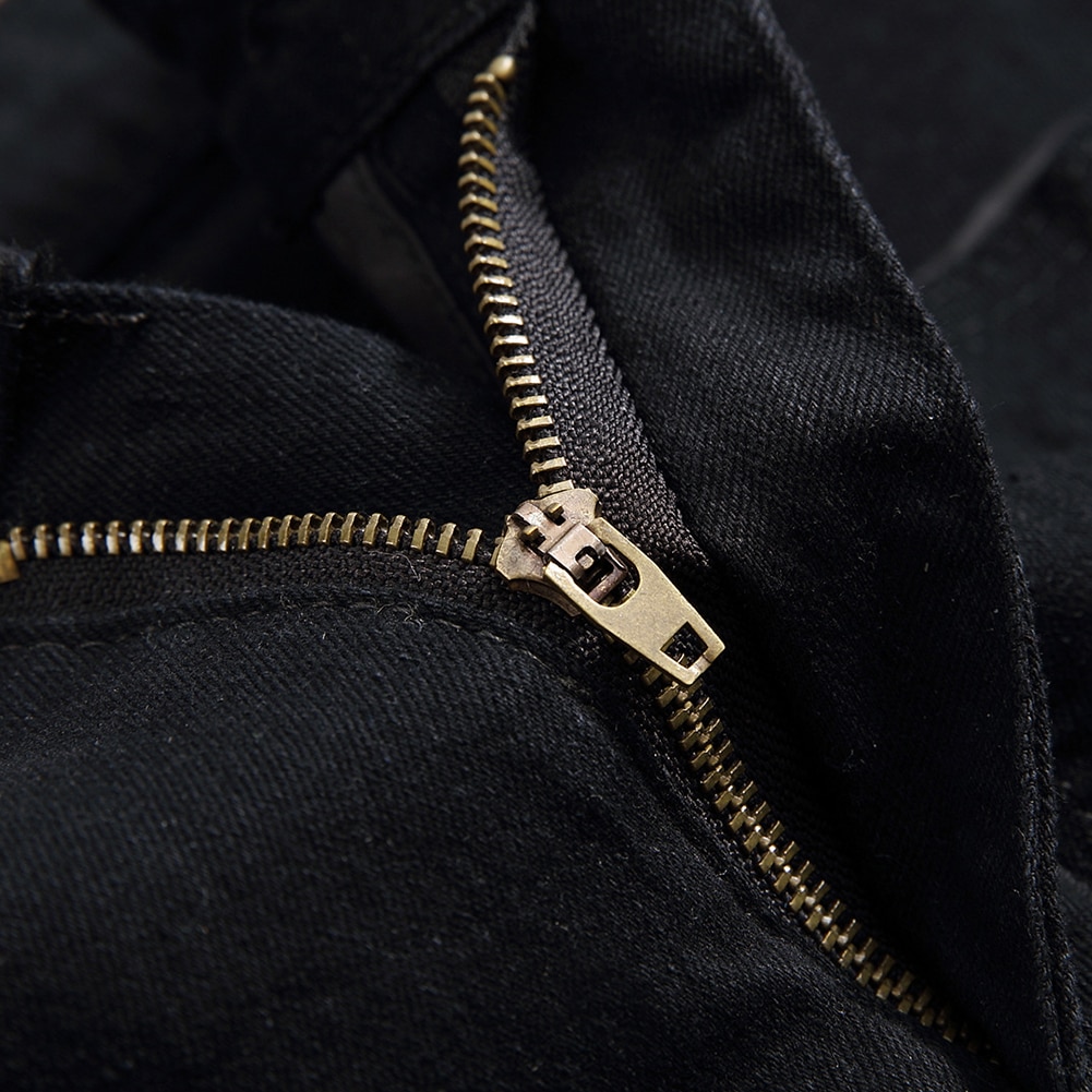 Moda 2019 męskie jeansy męskie s-lim dopasowanie dziurawe dżinsy jednokolorowy cienki proste spodnie spodnie czarne męskie spodnie spodnie