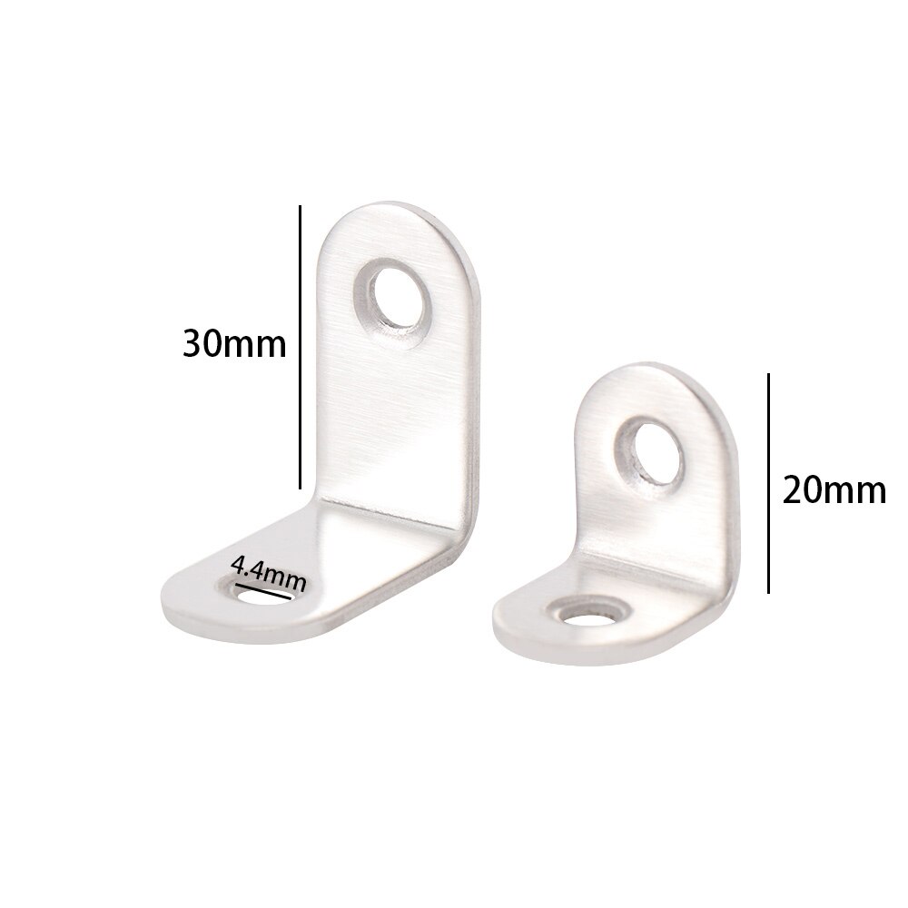 10 pz 20 millimetri x 20 millimetri in Acciaio Inox Angolo L Codice Tipo di Codice di bene Turno 90 Gradi Staffa Angolo di spessore Rinforzato Angolo