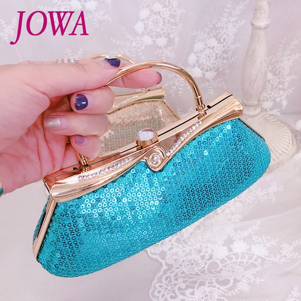 Special Offer Bridal Metal Sequined Clutch Women's Evening Bags Bling Day Clutches Red Wedding Purse Female Handbag: Blue