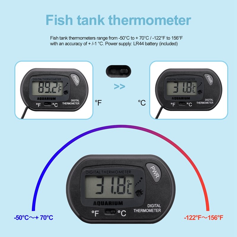 ! Digitale Aquarium Fish Tank Thermometer Terrarium Water Temperatuurmeter Met Waterdichte Sonde