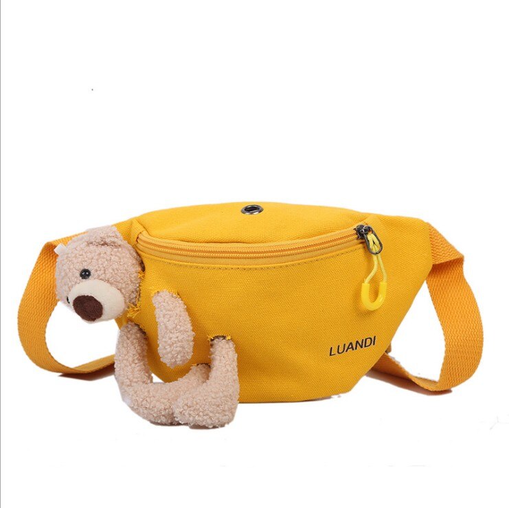 Dam midjepack fashioneddy bear midje pack vild stil dragkedja crossbody för camping och vandring sommar justerbar bröstväska: Gul