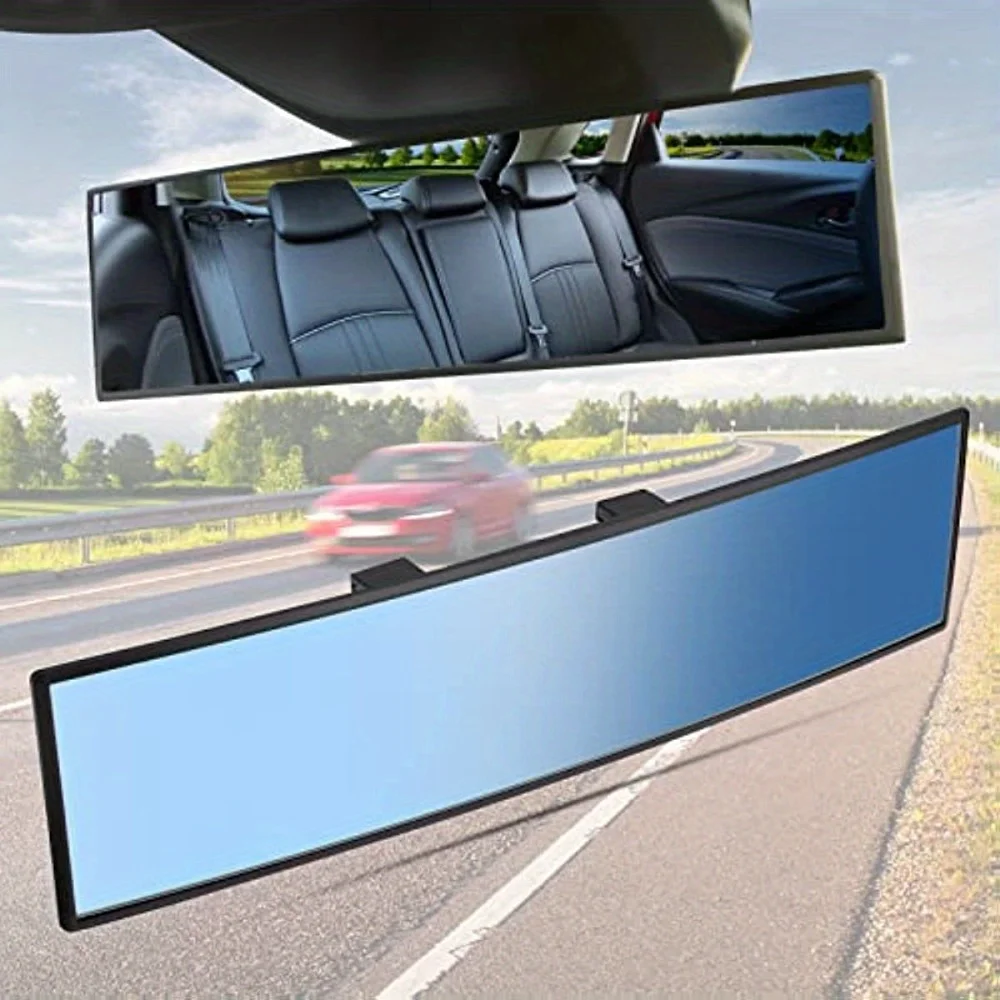 Auto baby achteruitkijkspiegel binnen achteruitkijkspiegel achteruitkijkspiegel blauwe spiegel anti-glare helder gezichtsveld panoramisch hulpstuk