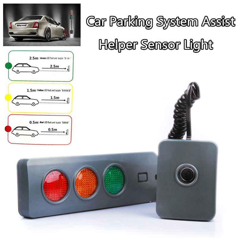 Safe-Light Parking System Assist Distance Stop-Aid Guide Sensor Kit for Home Garage PR