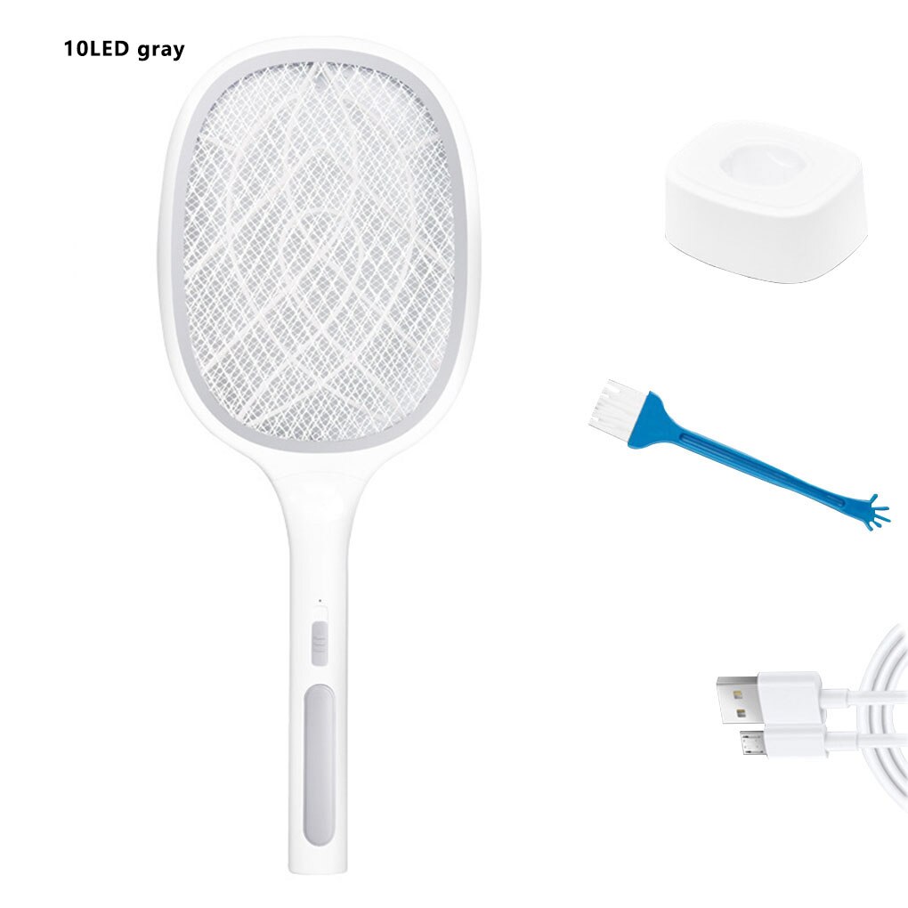 Raquette anti-mouches électrique, lumière UV, Rechargeable par USB, lampe LED, piège à moustiques d'été, raquette anti-insectes: NO.02