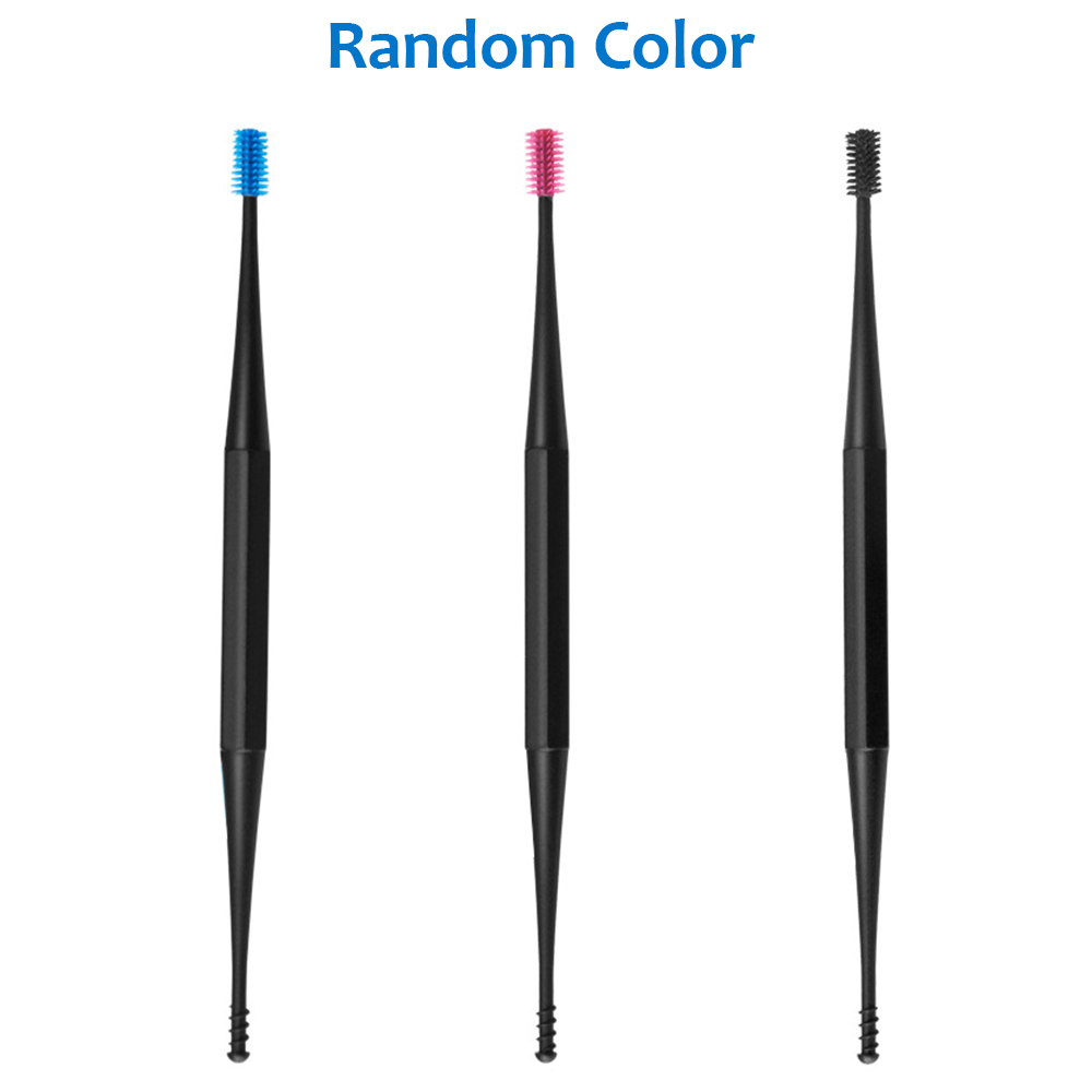 Double-sided Earpick Ear Cleaner Soft Silicone Spiral Rotating Ear Wax Remover Ears Cleaning Massage Tool