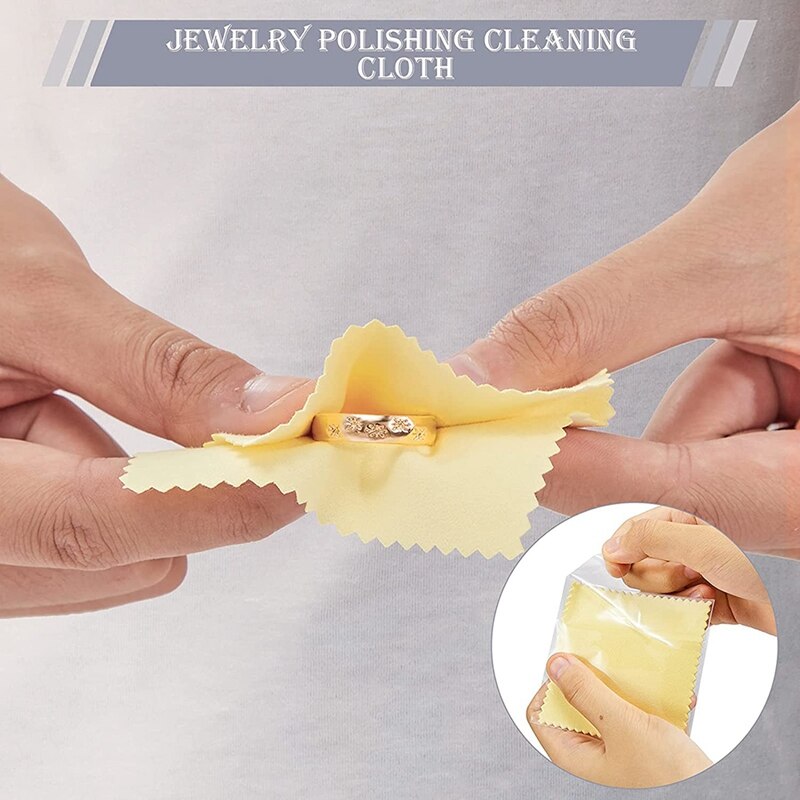 150 stück Schmuck Reinigung Tuch Bunte Polieren Tuch Weiche Silber Polnischen Tuch Einzeln verpackt Schmuck Reiniger