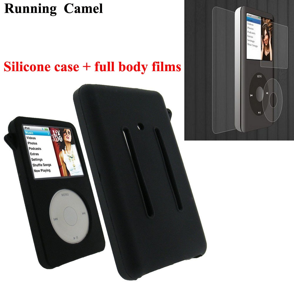Løbende kamel silikone hud cover til apple ipod classic 80gb 120gb classic 160g 3rd +  beskyttelsesfilm til hele kroppen