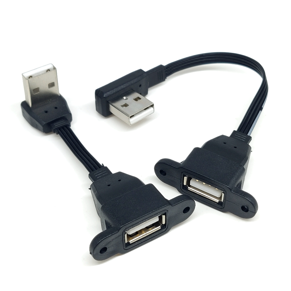 5CM 10CM 20CM 50CM 1M USB extension cable elbow 2.0 data cable with screw holes for fixing baffle male to female with ears 2.0 e
