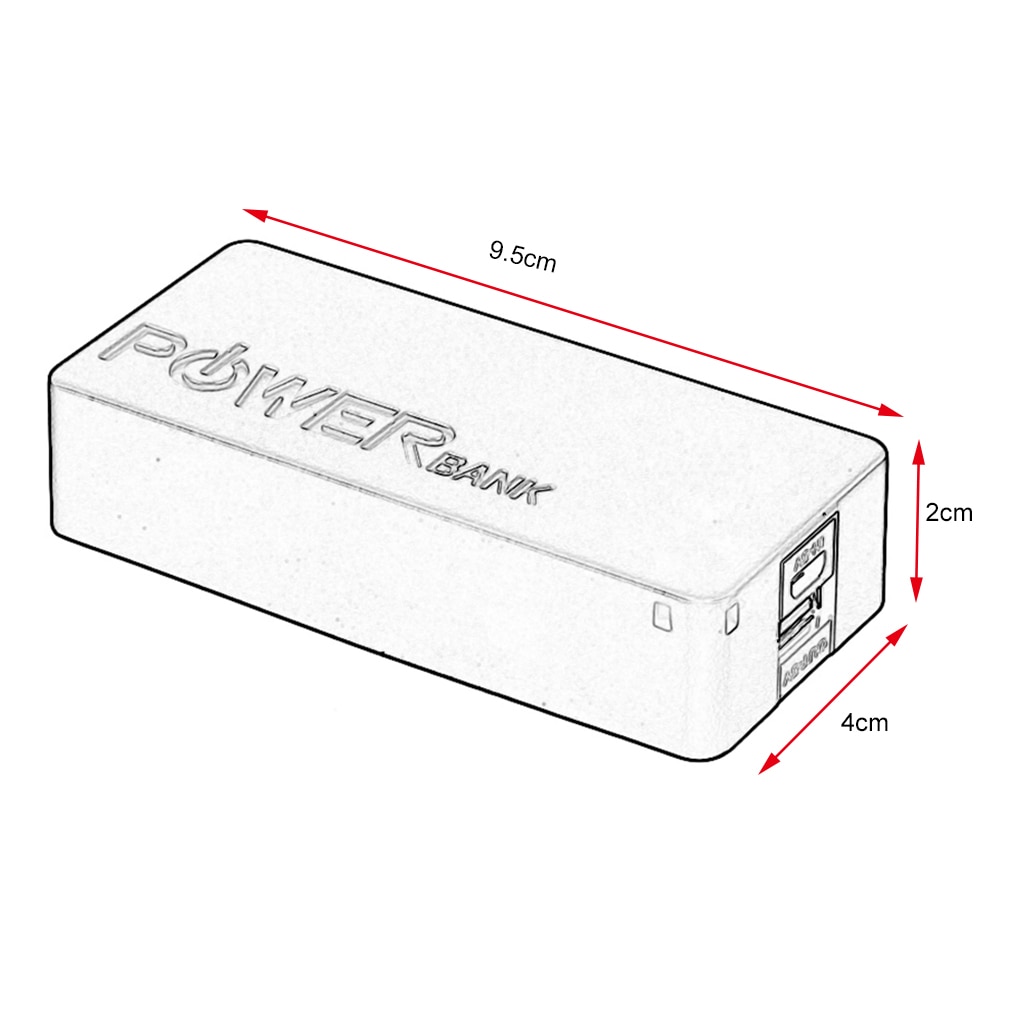 5600mAh 5V USB FAI DA TE Caso Powerbank Esterno Portatile 2X18650 Batteria Scatola di Immagazzinaggio Scatola di Caso di Accumulatori E Caricabatterie Di Riserva Borsette Per Telefoni Cellulari E Smartphone