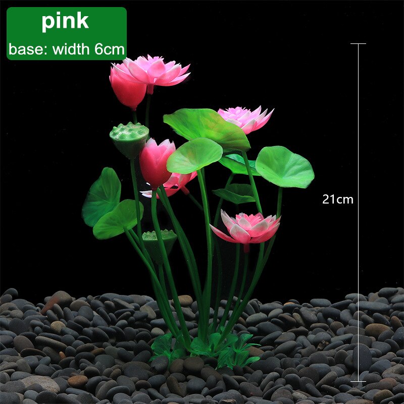 Kunstmatige aquariumplant decoratie aquarium landschapsarchitectuur watergras ornamenten lotusbloem aquatische decoratie aquarium achtergrond: 170- roze