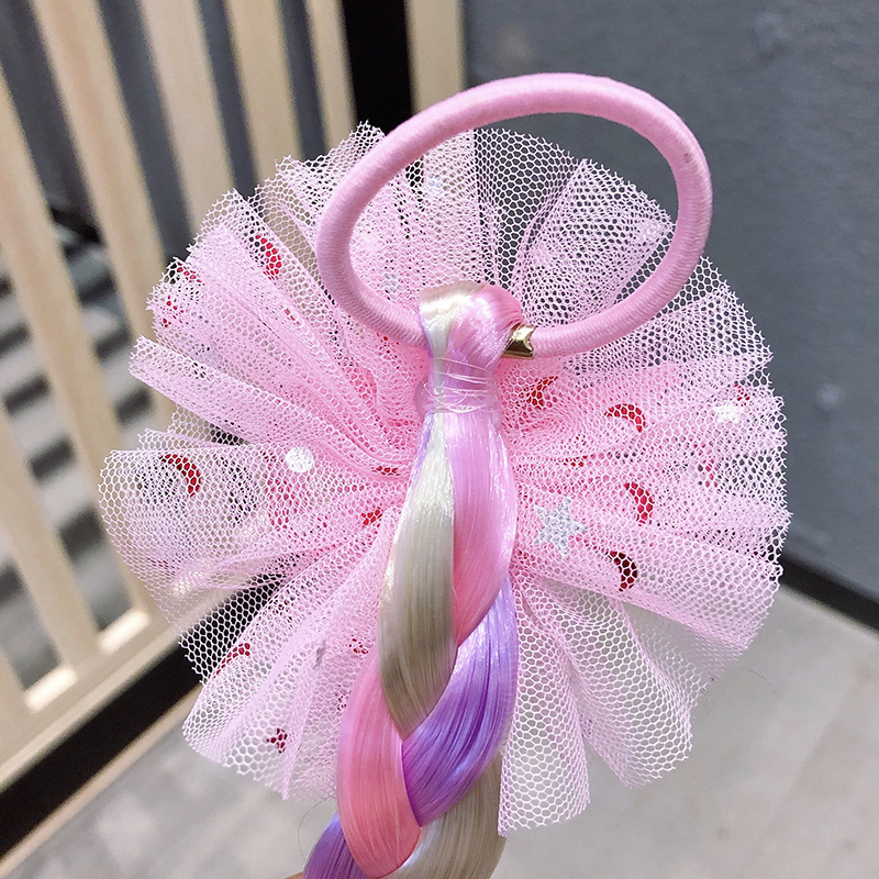 Haargummis mit einhorn-motiv für mädchen, süße bunte proücken, pferdeschwänze, prinzessinnen-haarschmuck, haaraccessoires für freundlicher