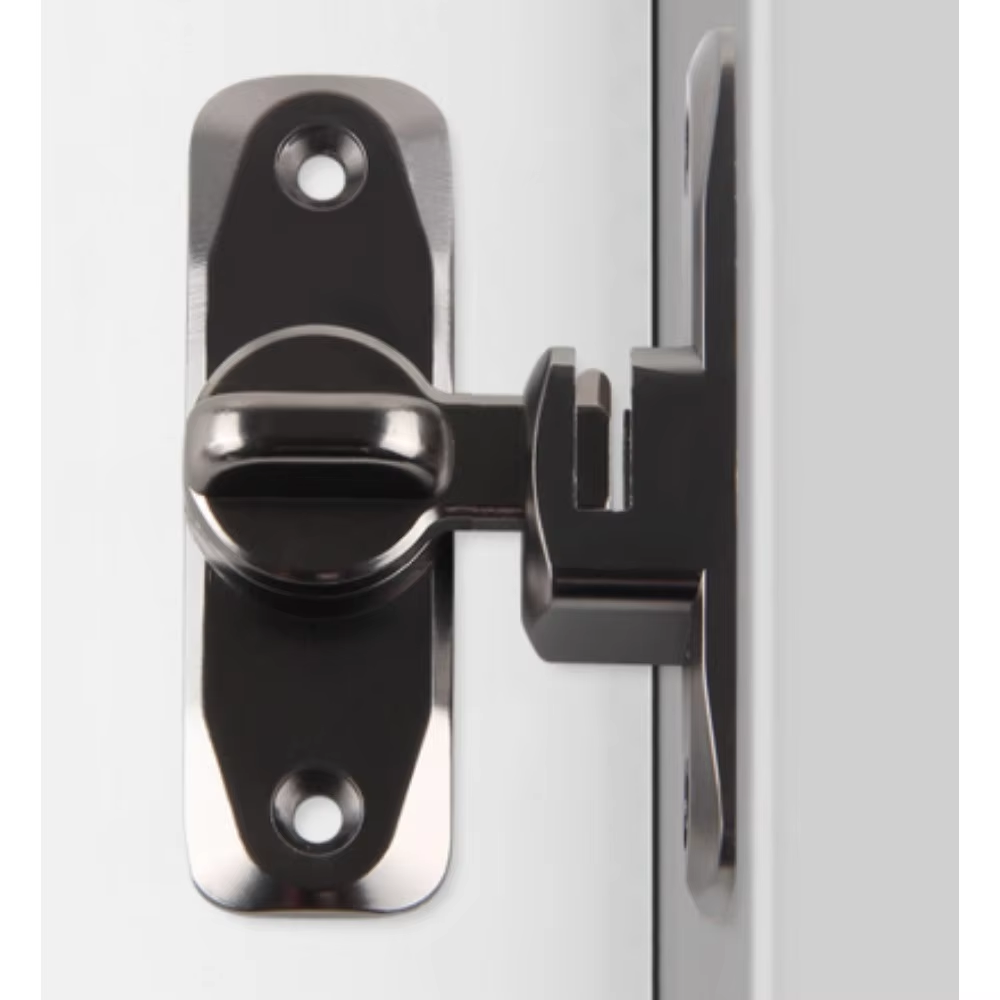 Luminous Door Lock Zinc Alloy 90 ° Rocker Arm Hook Lock Sliding Door Latch Heavy Duty Barn Gate Bolt for Cabinet Door Window: Silver
