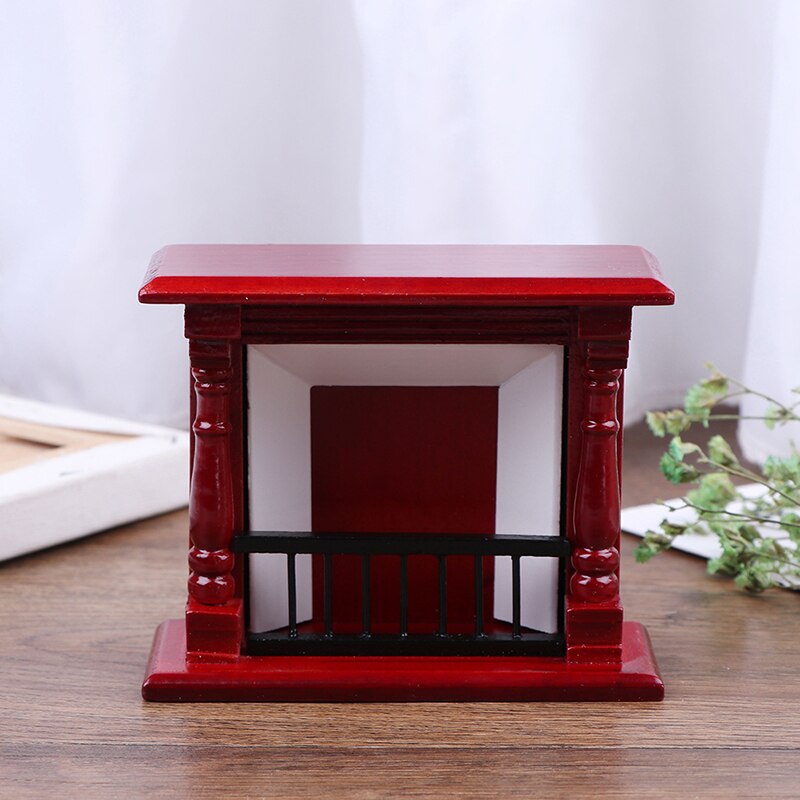 Handcrafted 1/12 Scale Dollhouse Miniatures TV Cabinet Stand Table Wooden Toys Furniture Dolls House: fireplace