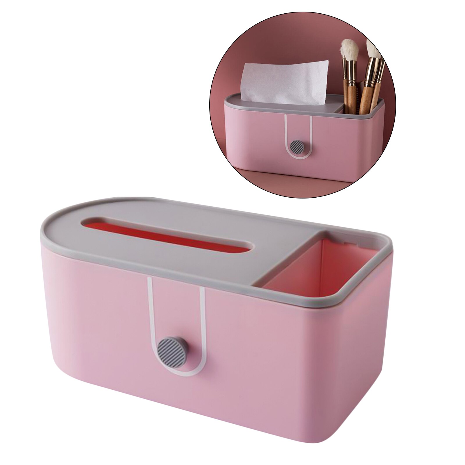 Tissue Box with Cover, Rectangular Plastic Facial Tissue Box Holder Organizer