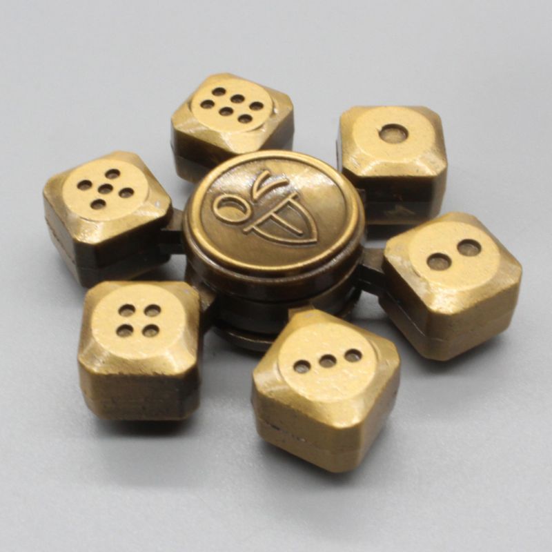 Hand Spinner Game Dice Style Zinc Alloy Bearing High Speed Spinning Relief Toy XXFE