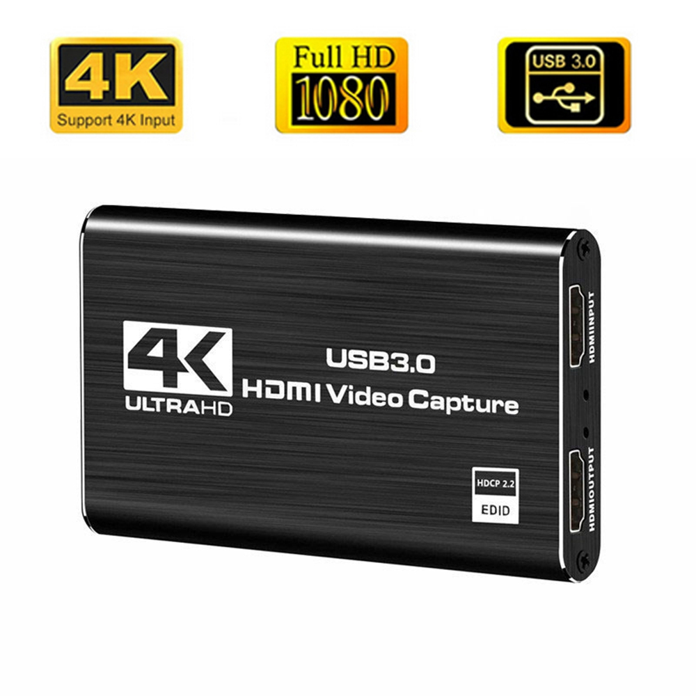 4K USB 3.0 Video Capture Card HDMI-compatible 1080P 60fps HD Video Recorder Grabber For OBS Capturing Game Card Live