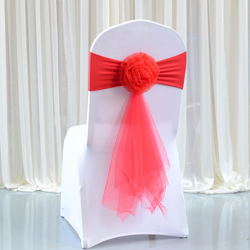 1 Stück Hochzeit Sessel Bogen Organza Sessel Schärpe Blume Sessel Startseite Knoten Pro Bankett Veranstaltung Geburtstag Party Dekoration: A03