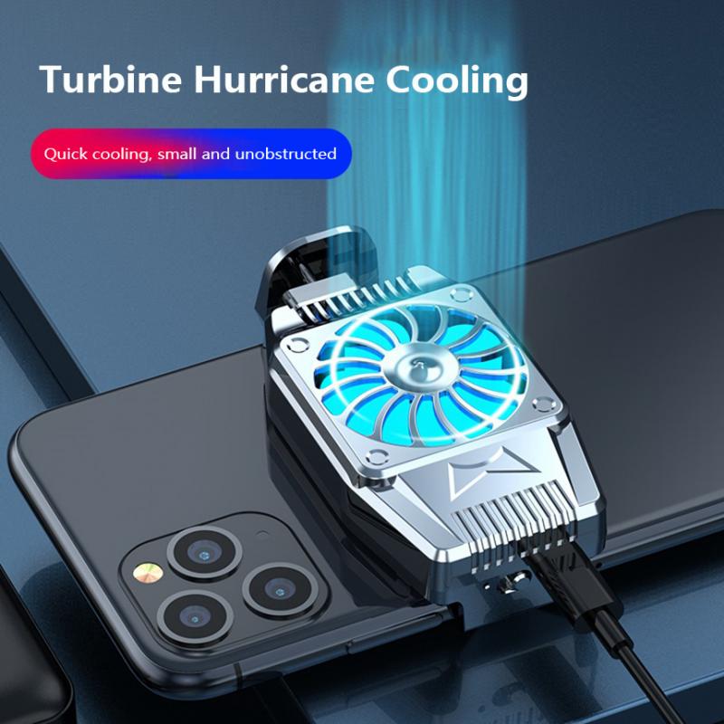 Black Fun Cooler Pro Portable Adjustable Liquid Game Phone Fan Cooler For Xiaomi Huawei IPhone 12 Samsung Android IOS SmartPhone