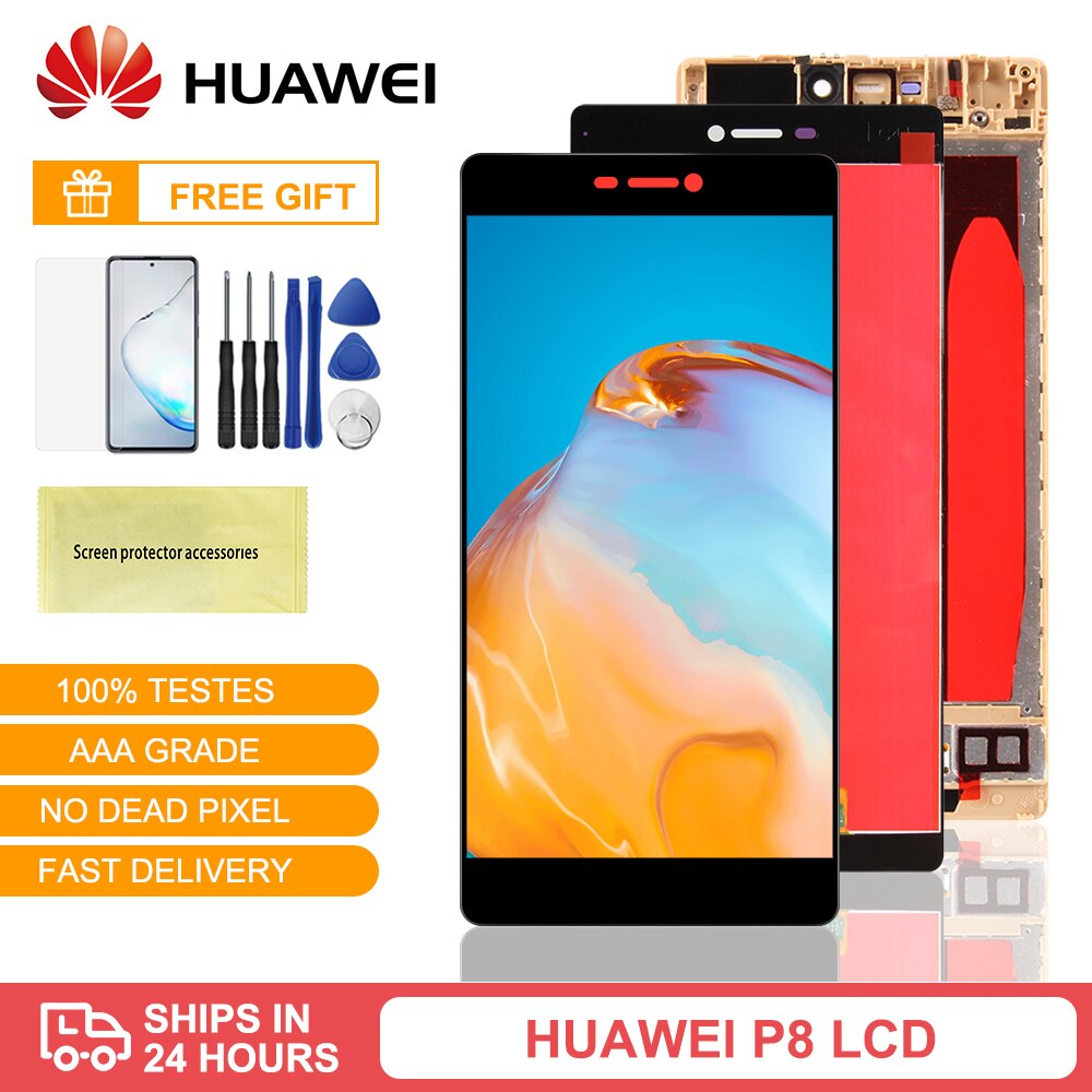 5.2 ''Super Amoled Voor Huawei P8 Lcd Touch Screen Digitizer Vergadering Vervangend Voor Huawei P8 GRA-L09 GRA-UL00 Lcd frame