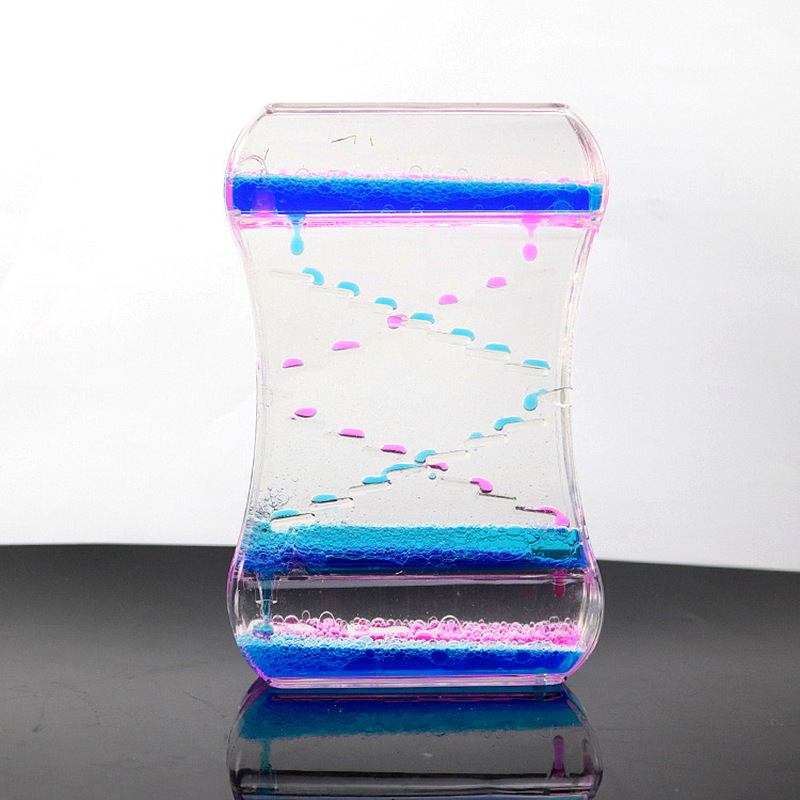 1 pc dobbelt farve flydende flydende drypolie akryl timeglas flydende bevægelse timer visuel bevægelse timeglas timer boligindretning