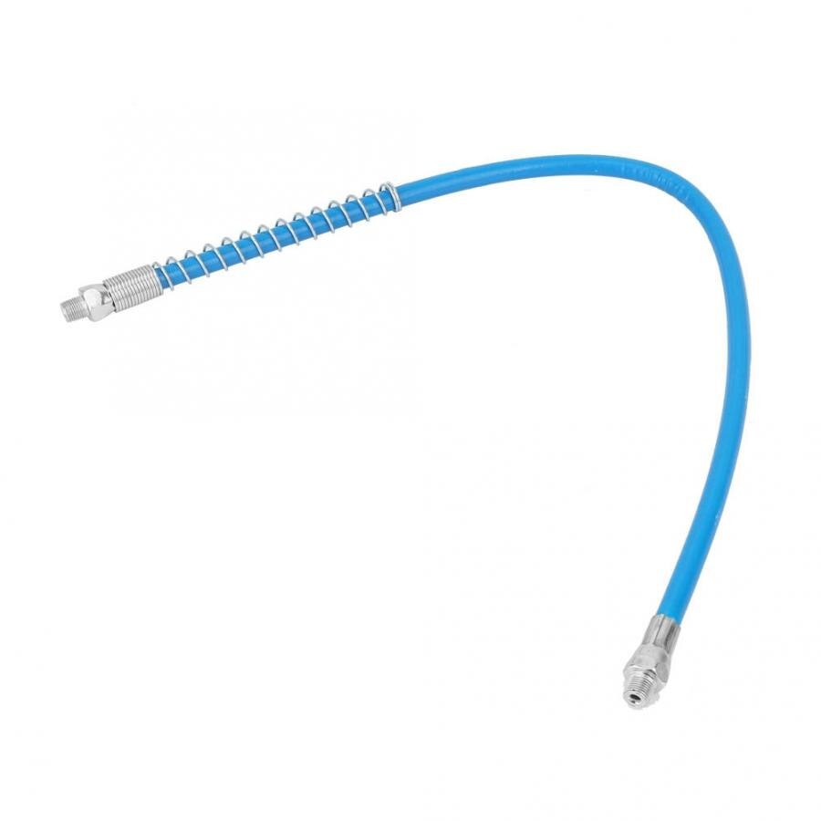60cm Flexible Grease Gun Whip Hose Coupler Explosion-proof Heavy Duty High Pressure Long Extension Hose W/ Spring Tube
