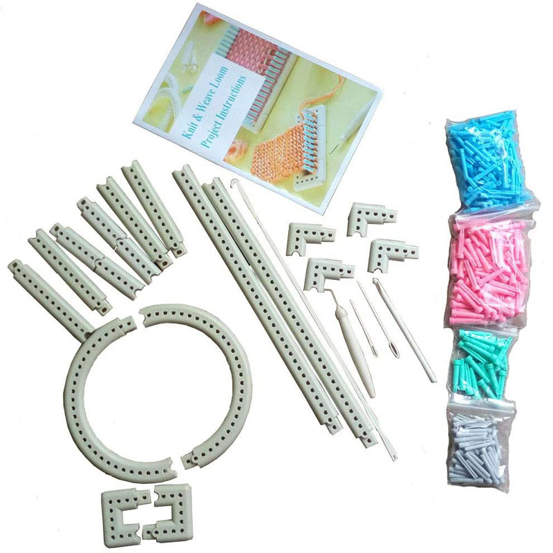Multi-Function Craft Yarn 5000-100 Martha Stewart Crafts Knit and Weave Loom Kit DIY Tool Adjustable Accessories Knitting Board