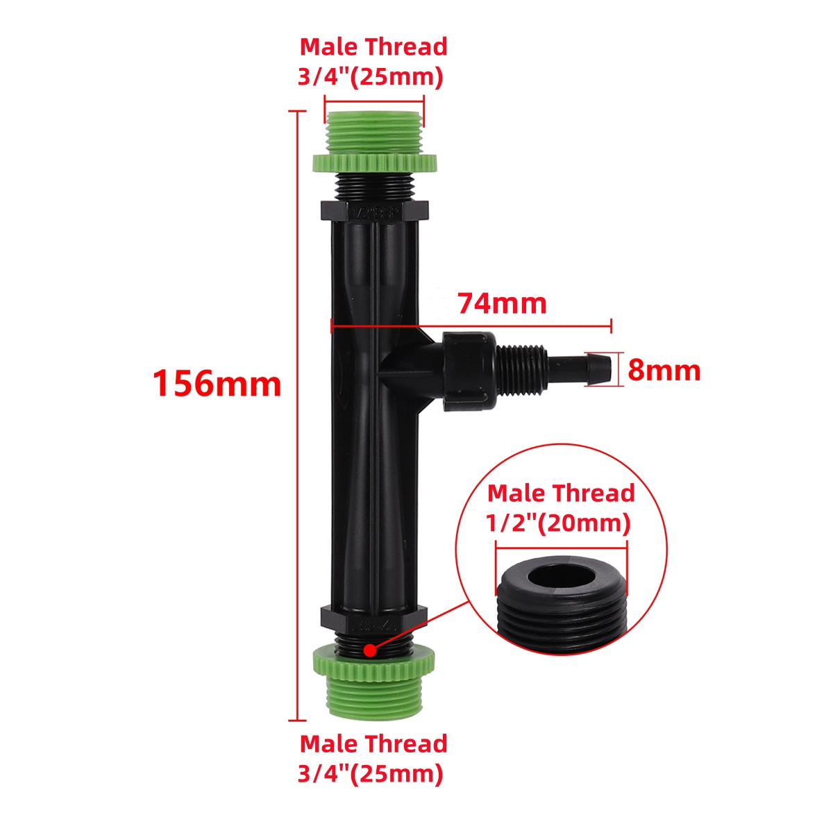 Venturi Fertilizer Injectors With 1/2'' 3/4'' 1'' Male Thread Agriculture Tools Garden Fertilization Irrigation Drip Device 1Pc: Gold
