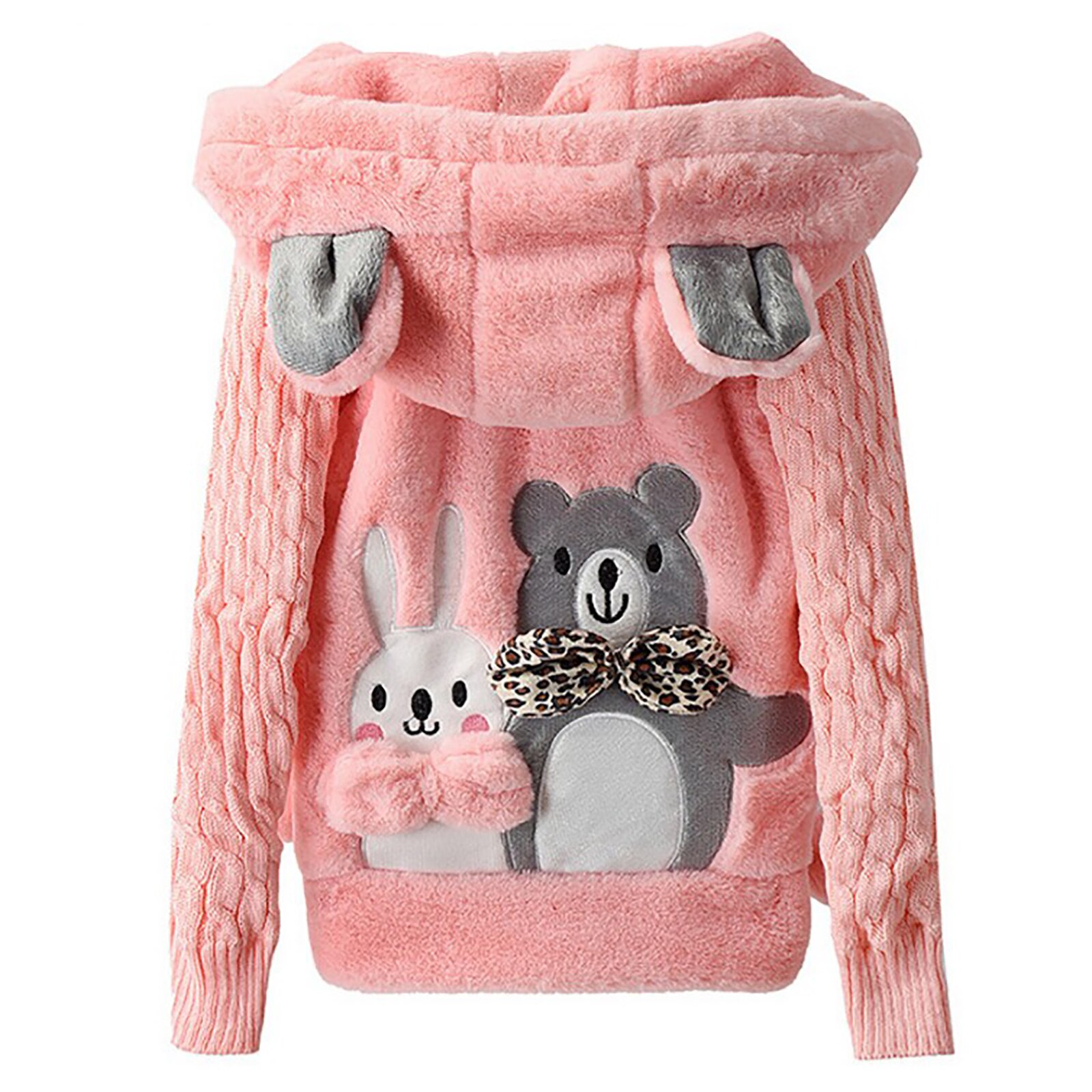 Manteau en fausse fourrure pour enfants, hiver, manteau ours de dessin animé, veste à capuche, combinaison de neige chaude, manteau rembourré en coton, vêtements d&#39;extérieur pour enfants