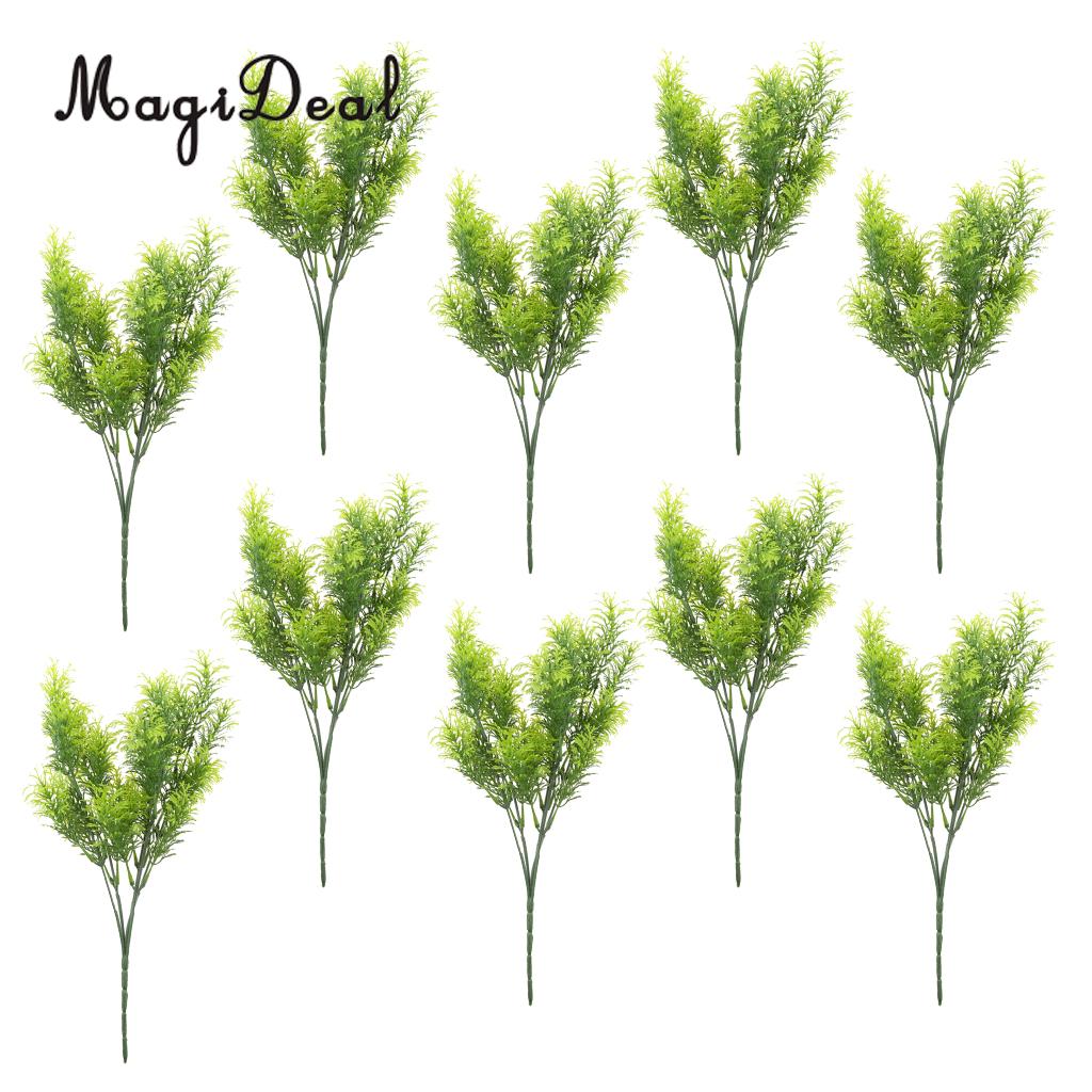 MagiDeal 10Pcs 30cm Green Artificial Cedar Tree Home Garden Decoration Conifer Tree