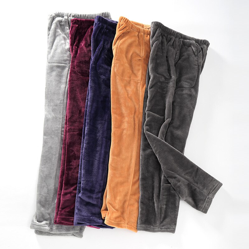 Feier hombres invierno franela Sleep Bottoms pantalones largos gruesa ropa de casa Casual pijama Pantalones suaves sueltos ropa de dormir