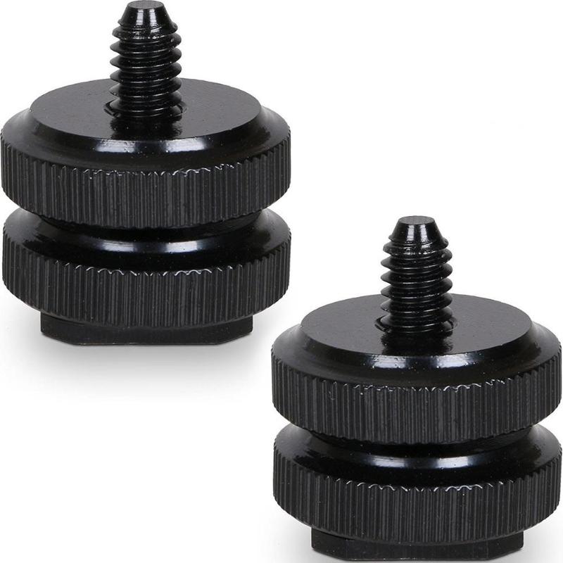 Metalen Statief Mount shoe Adapter 1/4 inch Schroef Met Dubbele Laag voor Camera Statief Hoofd Microfoon Mic Mount Bracket