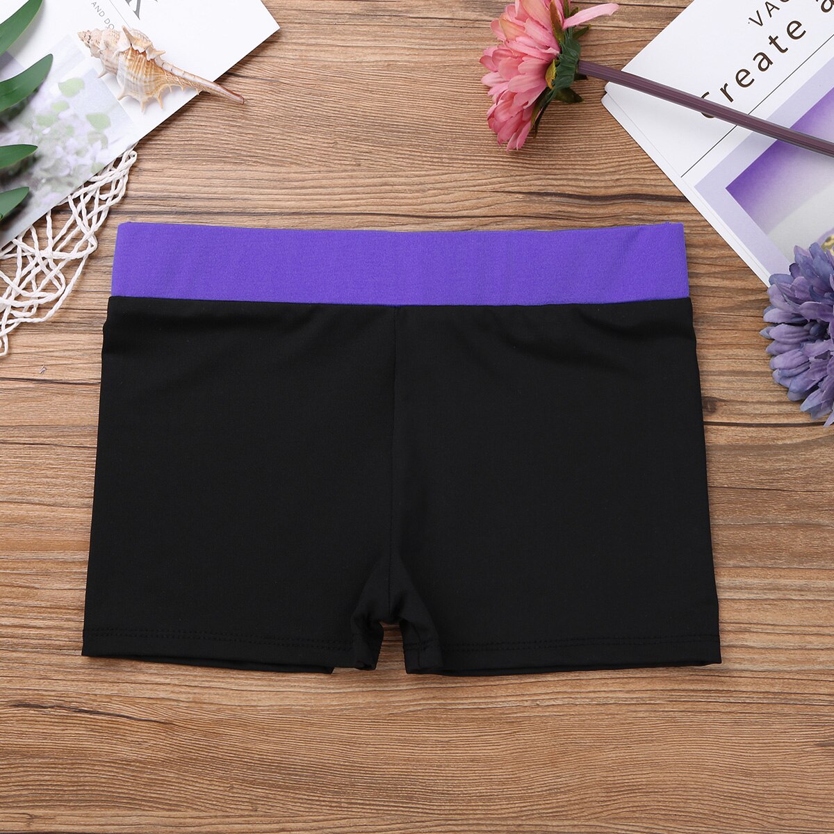 Kids Girls Sport Shorts Elastic Waistband Children Active Wear Kids Dancing Performance Gymnastic Workout Bottoms Dance Short