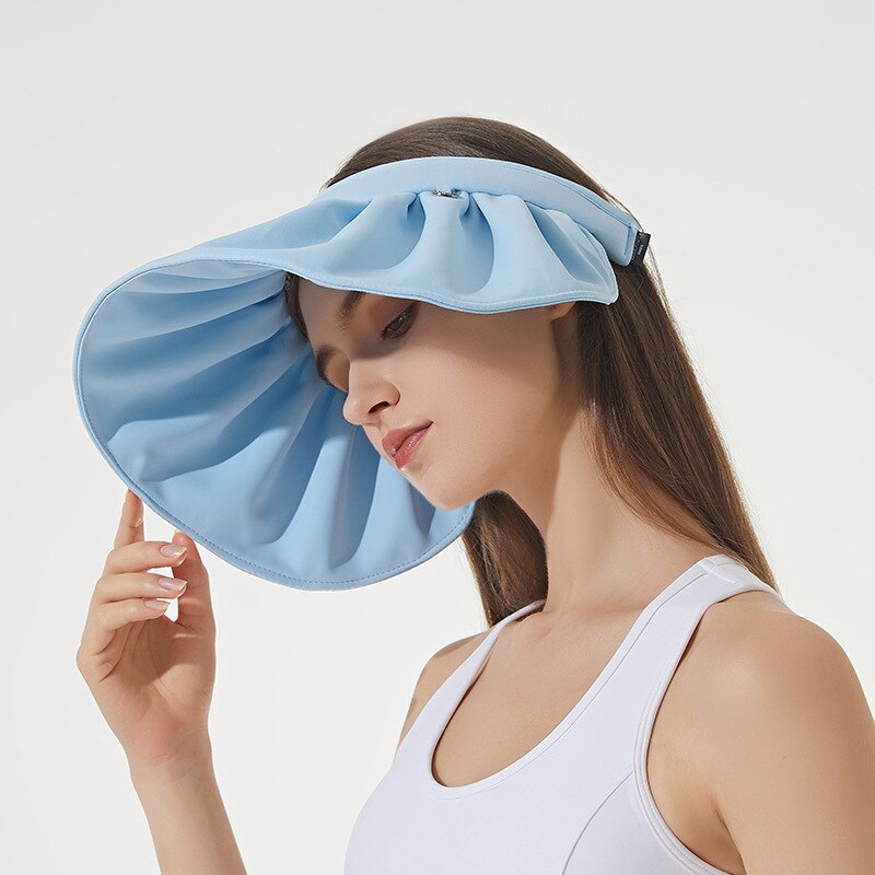 Sombrero plegable portátil para mujer, visera superior vacía, accesorios para el cabello, diadema de doble uso, para la playa, de verano