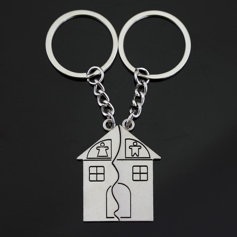 Juego de llaveros para parejas de 2 uds., llavero cadena Chapado en aleación, llaveros creativos con personalidad, joyería decorativa, para hombres y mujeres