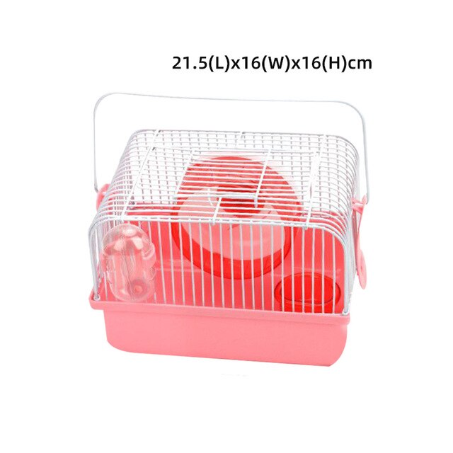 dessin animé acrylique Hamster maison Double cristal sport cobaye grande Villa écureuil Cage rose bleu petit nid pour animaux de compagnie: Type 5