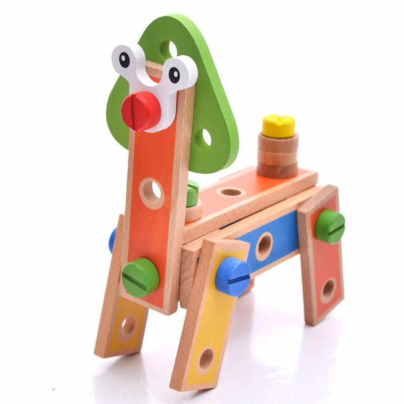45 stk multifunktionel møtrik kombination børns aftagelige skrue drengens praktiske intelligens legetøj børnelegetøj drenge