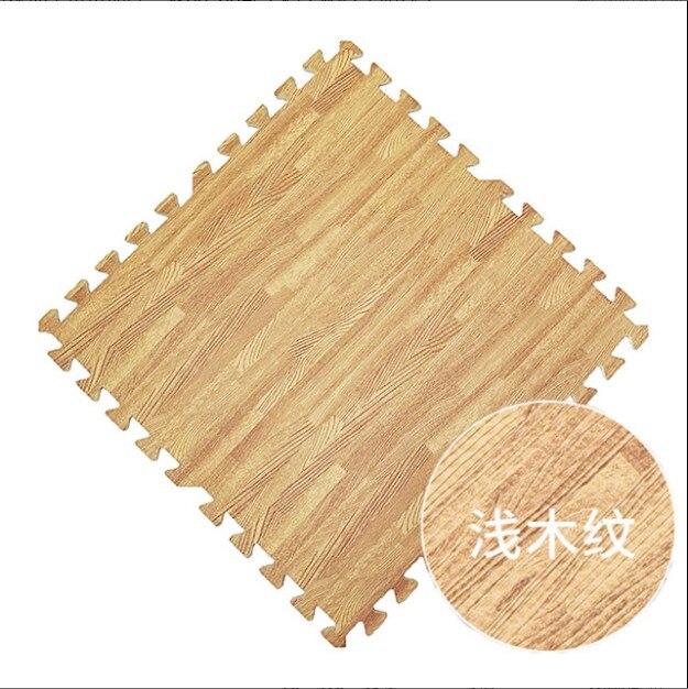 Soft Puzzle Crawling Pad Interlock Foam Wood Texture Floor Mat Waterproof Rug for Child Bedroom Living Room Kitchen Gym 30cm: light wood color / 12pcs 30x30x1cm