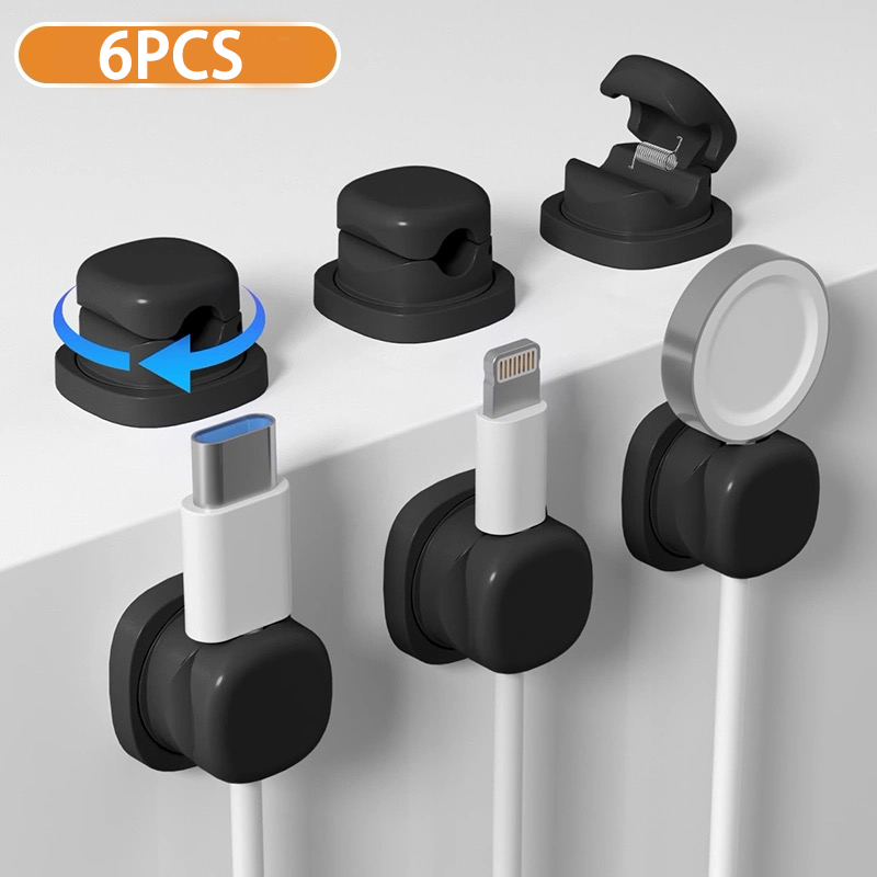 Självhäftande kabelorganisatör kabelklämma kabelhållare trådklämmor kabelhållare kabelorganisatör för hemmakontor hantering under skrivbord: Blå