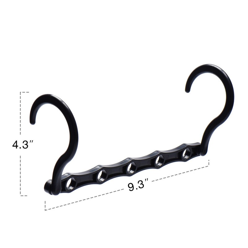 9 holes Clothes Hanger Organizer Space Saving Hanger Multi-function Folding Magic Hanger Drying Racks Scarf Clothes Storage: 04 black