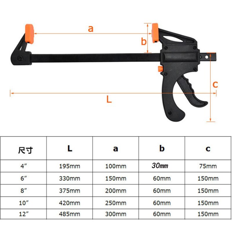 4 inch 1pcs Woodworking Bar F Clamp Clip Hard Grip Quick Ratchet Release Speed Squeeze DIY Carpentry Hand Vise Tool Gadget Tools