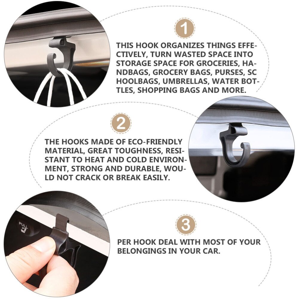 2pcs Car Rear Seat Trunk Hook Practical Seat Storage Stand for Car