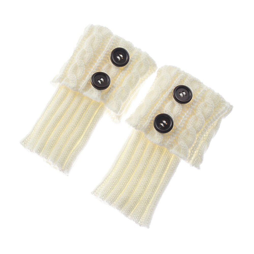 1Pc Vrouwen Winter Warme Lange Boot Sokken Knie Hoge Bohemen Winter Gebreide Beenwarmers Laarzen Slobkousen Acryl Wollen Sokken: B-white